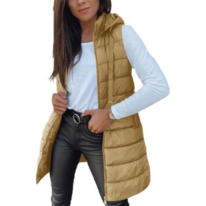 Imily Bela Oversized Hooded Puffer Vest Long Sleeveless Quilted Winter Outerwear for Women - 1 of 4