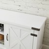 Modern Farmhouse TV Media Stand, Large Barn Inspired Home Entertainment Console, for TV Up to 70'', with Open Shelves and Closed Cabinets, White - 4 of 4