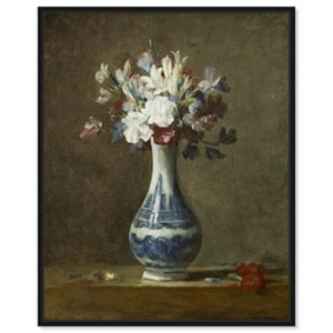 Art Remedy Jean Baptiste Chardin - A Vase of Flowers Classical vintage floral vase wall art Framed - 1 of 4