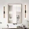 Vynxaria 24x32 Inch Gold Aluminium Frame Bathroom Mirror - 2 of 4