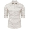 Men's Floral Jacquard Dress Shirt Long Sleeve Button Down Shirts Luxury for Wedding Party Prom - 2 of 4