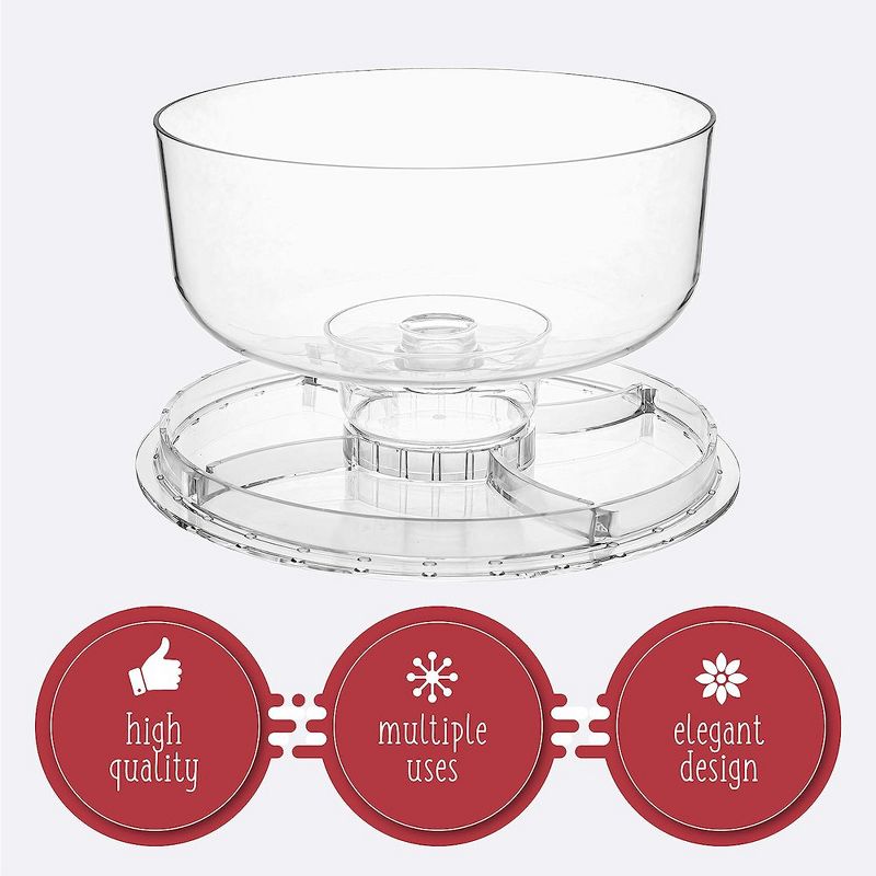 Homeries Acrylic Cake Stand with Dome Cover (12'') 6 in 1 Multi-Functional Serving Platter and Cake Plate, 2 of 9