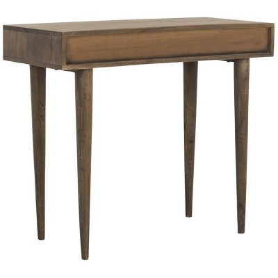Transitional Walnut Wood Home Office Desk with Drawer