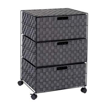 Honey-Can-Do 3 Drawer Woven Organizer with Wheels
