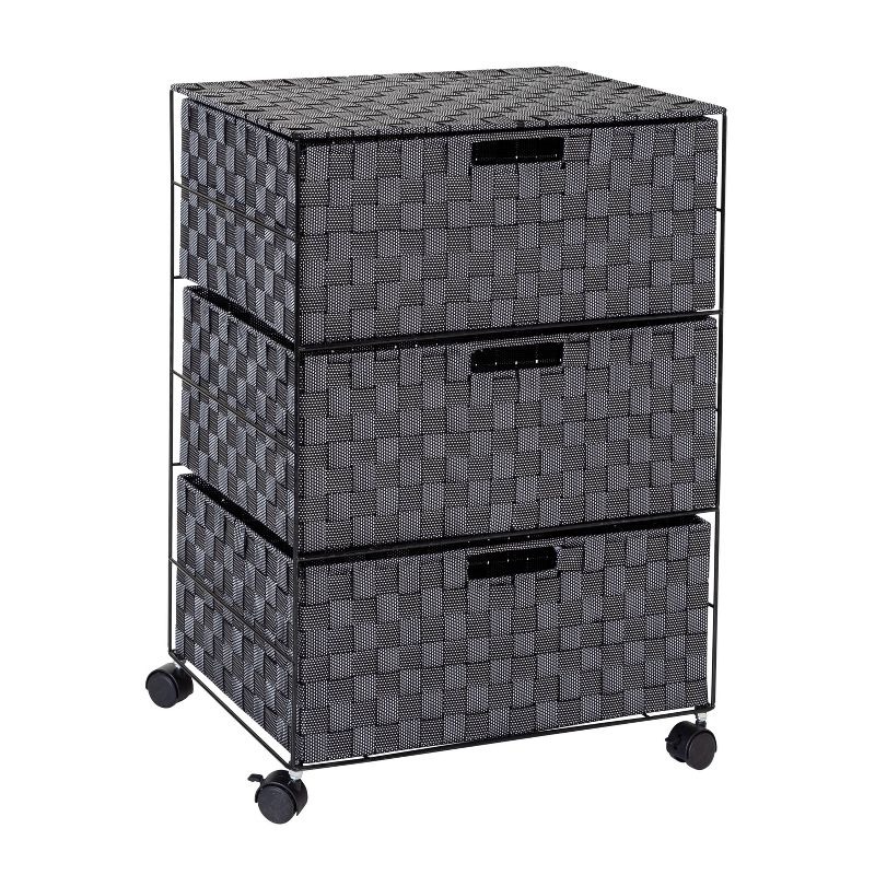 Honey-Can-Do 3 Drawer Woven Organizer with Wheels, 1 of 9