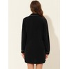 cheibear Women's Long Sleeve Notched Lapel Button Down Lounge Nightshirt - 3 of 4