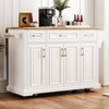 NicBex Mobile Kitchen Island Cart Kitchen Carts on Wheels with Storage, 3 Drawers, Spice Rack, and 3 Cabinets for Kitchen - 4 of 4