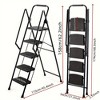 ALEXOUN Folding Ladder,300 lbs Folding Step Stool with Handrails and Wide Anti-Slip Pedal,Portable Steel Ladder Home,Kitchen and Office,Black - 3 of 4