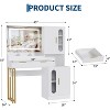 Fluted Vanity Table with Drawers and Cabinets,Modern Makeup Desk with Charging Station - 3 of 4
