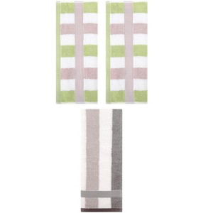 REGALWOVEN 3 Pack Striped Cotton Bathroom Decorative Hand Towels 13" x 29" - 1 of 4