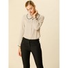 Allegra K Women's Sweet Ruffle Peter Pan Collar Long Sleeves Button Down Shirt - 3 of 4