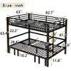 Queen Over Queen Size Pull-Out Metal Bunk Bed, Lower Bunk Can Be Pulled Out In Three Sections, Top Bunk Equipped With Safety Rails, Black - 4 of 4