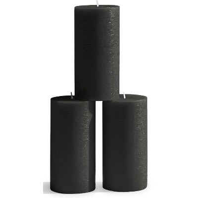 Large Pillar Candles 3x6 Inch ¨C Set of 3 Unscented Dripless Candles, Long Burning Rustic Finish for Weddings, Home Decor