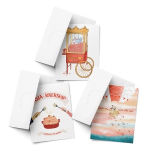 Love/Friendship Greeting Card Pack (3ct) "Balloon, Popcorn, Pasta" by Ramus & Co - 1 of 4