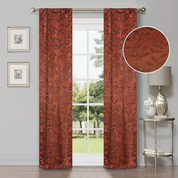 Modern Bohemian Leaves Room Darkening Blackout Curtains, Set of 2 by Blue Nile Mills