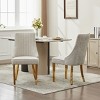 Chenille Upholstered Dining Chairs Set of 2, High Back Kitchen Accent Chairs, Channel Tufted Seat with Gold Legs-The Pop Home - 2 of 4