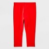 Girls' Adaptive 2pk Plaid Capri Leggings - Cat & Jack™ Red/Green - 2 of 3