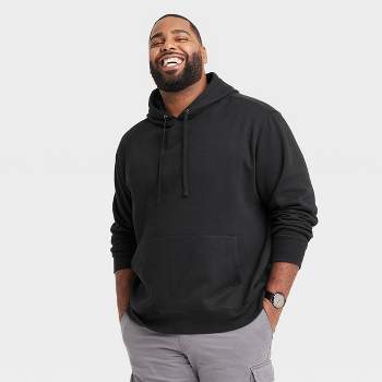 Men's Cotton Fleece Hooded Sweatshirt - All In Motion™ Black Onyx S
