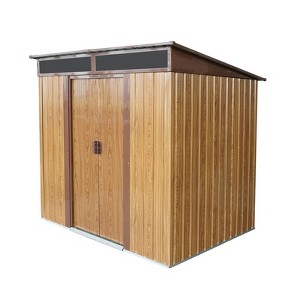 NicBex 5x6 Ft Outdoor Metal Storage Shed with Transparent Plate and Foundation for Backyard Garden,Patio,Coffee - 1 of 4
