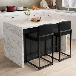 Bar Stools Set of 2/4/6,Modern Barstools with Backs,Counter Height Bar Stool Chairs for Kitchen Island - 1 of 4