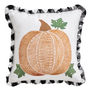 Annie Black Check Pumpkin Pillow 12x12 VHC Brands - 1 of 4