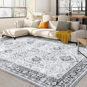 Boho Area Rugs Rug  Vintage Washable Rug Indoor Mats for Entryway Distressed Soft Bedroom Rug Non Slip Throw Rugs - 1 of 4