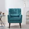 KTMBDW Modern Upholstered Accent Chair Armchair with Pillow, Fabric Reading Living Room,Single Sofa with Lounge Seat and Wood Legs - 2 of 4