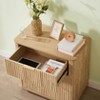 APRILSOUL Oak Modern 3 Drawers Curved wave Design, Nightstand, Wood Drawer Organizer for Bedroom, Living Room, Hallway - 4 of 4