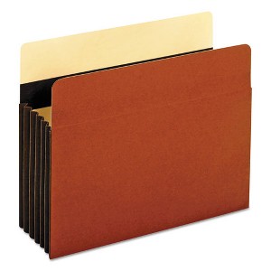 Pendaflex Extra-Wide Heavy-Duty File Pockets, 5.25" Expansion, Letter Size, Redrope, 10/Box - 1 of 4