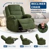 360° Swivel Recliner Chair for Adult, Linen Rocker Chair with 3 Positions/2 Side Pockets/Cup Holders, Manual Nursery Glider Rocking Chair - 3 of 4