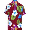 LA LEELA Mens Hawaiian Shirts Short Sleeve Button Down Shirt Men's Party Shirts Casual Holiday Tropical Island Shirts for Men S Purple Parrot, Red - 2 of 4