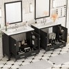 NicBex 30/36/60/72"Bathroom Vanity Set with Ceramic Sink,2 Doors&1 Drawer,Multifunctional Storage Cabinet Combo,4" Faucet Hole(No Faucet) - 3 of 4