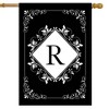 Briarwood Lane Double Sided House Flag 40x28 For Outdoor Black and White Monogram R House Flag - 2 of 4