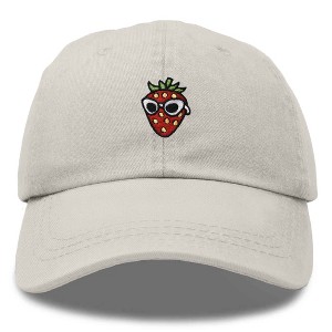 Dalix Strawberry Embroidered Cap Cotton Baseball Summer Cool Dad Hat Womens - 1 of 4