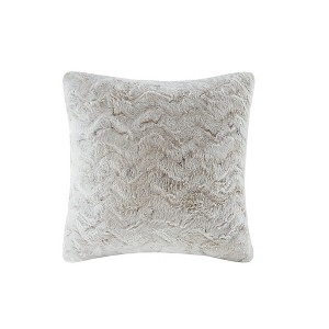 Gracie Mills Shawn Faux Brushed long Fur Square Pillow - 1 of 4
