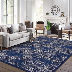 Washable Rugs for Living Room & Non-Slip Area Rugs ¨C Vintage Distressed Accent Rug - 1 of 4