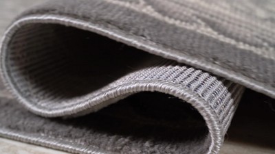 Handmade Reversible Gray/Ivory Medallion Synthetic 3x5 Area Rug