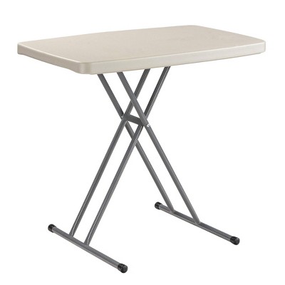 20"x30" Height Adjustable Personal Folding Card Table Speckled Gray - National Public Seating