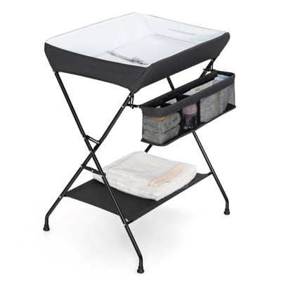 Infans Infant Baby Changing Table Folding Diaper Station Organizer w/ Storage