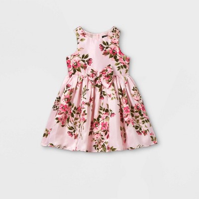  Zenzi Toddler Girls' Floral Tank with Bow Dress - Pink 12M 