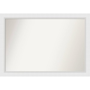 40" x 28" Non-Beveled Blanco White Wood Wall Mirror - Amanti Art: Modern Design, Includes Mounting Hardware - 1 of 4