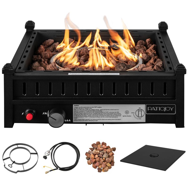 Tangkula Portable Propane Fire Pit 40,000 BTU Tabletop Fire Pit for Tables with 2” Umbrella Hole Compact Propane Fire Pit, 1 of 10