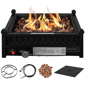 Tangkula Portable Propane Fire Pit 40,000 BTU Tabletop Fire Pit for Tables with 2” Umbrella Hole Compact Propane Fire Pit