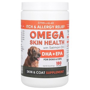 StrellaLab Omega Skin Health with Salmon Oil, For Dogs & Cats, 180 Soft Chews, 18 oz (513 g) - 1 of 3