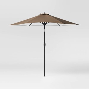 9' Round Outdoor Patio Market Umbrella with Black Pole - Threshold™ - 1 of 4