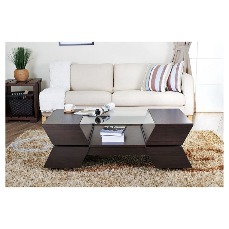 Kayce Modern Geometric Inspired Coffee Table Espresso - HOMES: Inside + Out, 4 of 7
