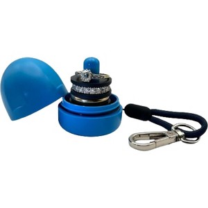 Ring Holder Keychain, Portable Waterproof Jewelry Organizer and Pill Case for Travel & Gym, Olive Green - 1 of 4