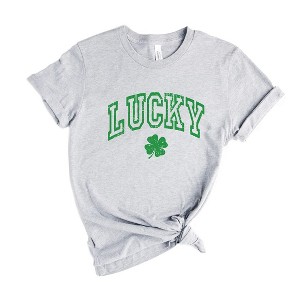 Simply Sage Market Women's Lucky Clover Distressed Short Sleeve Graphic Tee - 1 of 4