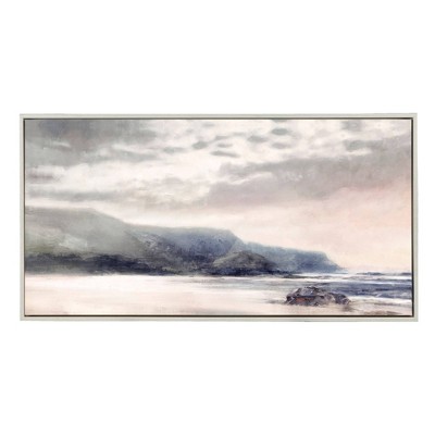 Madison Park 45.9"x23.9" Moody Coast: Embossed Silver Frame, D Ring Mount, Polystyrene Material
