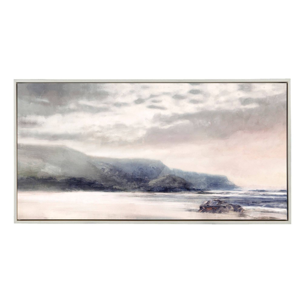 Photos - Wallpaper Madison Park 45.9"x23.9" Moody Coast Hand Embellished Landscape Framed Can